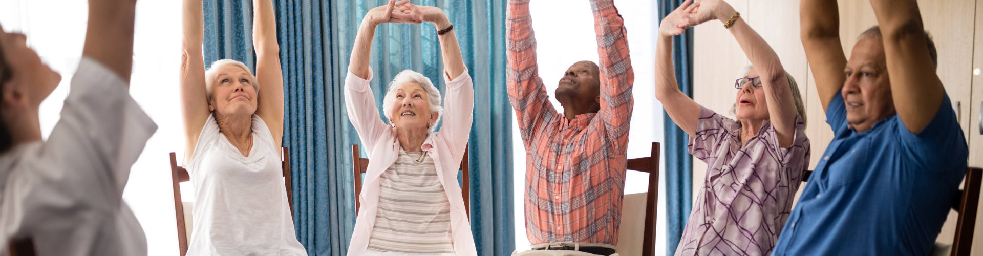 seniors doing stretching exercise
